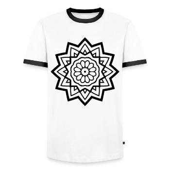 Mandala Coloring Creative Shapes Kids DIY - Men's Ringer Shirt - white/black - Front - AI Model Female 172 light (172cm) & AI Model Male 178 dark (178cm)