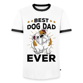 Englische Bulldogge - Männer Kontrast-T-Shirt - Weiß/Schwarz - Vorne - AI Model Female 172 light (172cm) & AI Model Male 178 dark (178cm)