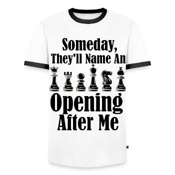 Chess Chess Pieces Chess Player - Men's Ringer Shirt - white/black - Front - AI Model Female 172 light (172cm) & AI Model Male 178 dark (178cm)