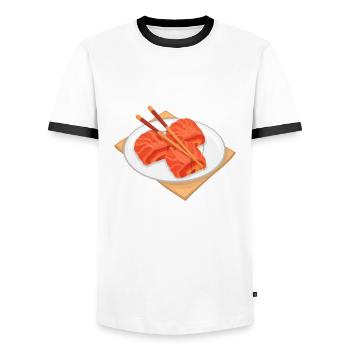 Life Funny Korean Food Kimchi produit - T-shirt contrasté Homme - blanc/noir - Devant - AI Model Female 172 light (172cm) & AI Model Male 178 dark (178cm)