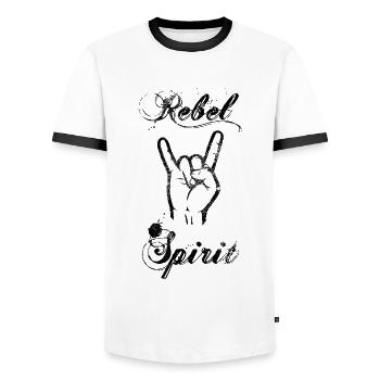 Rebel Spirit Rebel saying French fork gift - Men's Ringer Shirt - white/black - Front - AI Model Female 172 light (172cm) & AI Model Male 178 dark (178cm)
