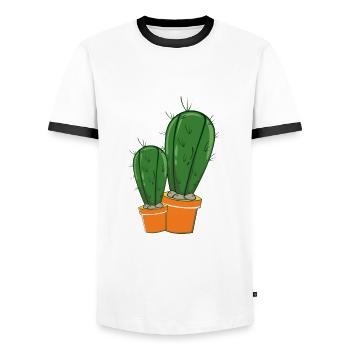 stachelige schöne kakteen kaktus - Männer Kontrast-T-Shirt - Weiß/Schwarz - Vorne - AI Model Female 172 light (172cm) & AI Model Male 178 dark (178cm)