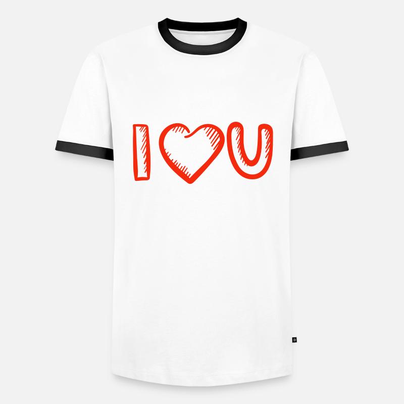 Saint-Valentin, Saint-Valentin, Saint-Valentin - T-shirt contrasté Homme - blanc/noir
