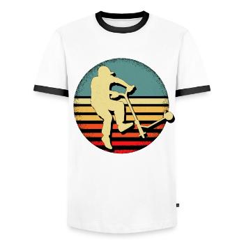 Scooter - T-shirt contrasté Homme - blanc/noir - Devant - AI Model Female 172 light (172cm) & AI Model Male 178 dark (178cm)
