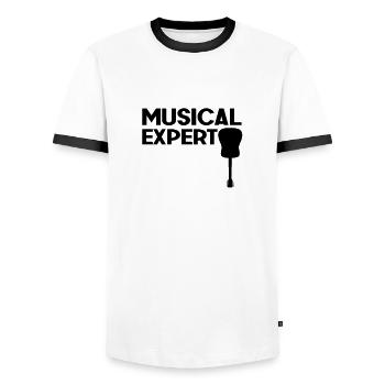 Musical Experte Liebhaber Theater Musicals Lustig - Männer Kontrast-T-Shirt - Weiß/Schwarz - Vorne - AI Model Female 172 light (172cm) & AI Model Male 178 dark (178cm)