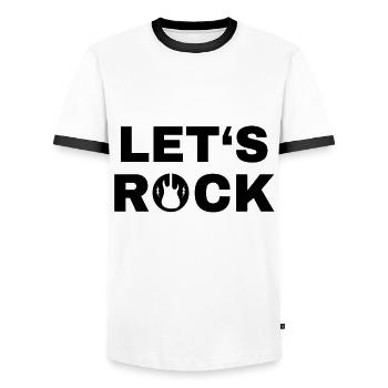 Rock music - Männer Kontrast-T-Shirt - Weiß/Schwarz - Vorne - AI Model Female 172 light (172cm) & AI Model Male 178 dark (178cm)