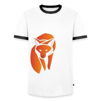 Fuchs Japan Asien Bambus Sonne Kanji Natur Geisha - Männer Kontrast-T-Shirt - Weiß/Schwarz - Vorne - AI Model Female 172 light (172cm) & AI Model Male 178 dark (178cm)