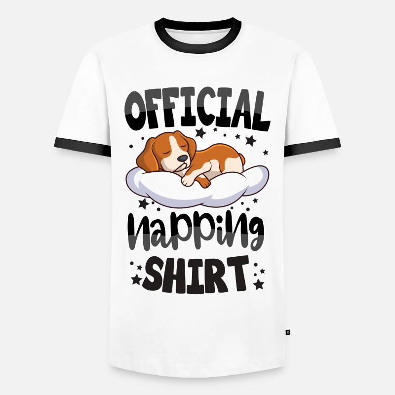 Beagle - Männer Kontrast-T-Shirt - Weiß/Schwarz