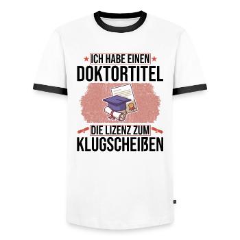 Doktoren Doktortitel Doktorand Promotion Geschenk - Männer Kontrast-T-Shirt - Weiß/Schwarz - Vorne - AI Model Female 172 light (172cm) & AI Model Male 178 dark (178cm)