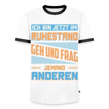 Renter Rente Pension Ruheständler Rentenempfänger - Männer Kontrast-T-Shirt - Weiß/Schwarz - Vorne - AI Model Female 172 light (172cm) & AI Model Male 178 dark (178cm)