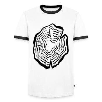 Baumringe - Männer Kontrast-T-Shirt - Weiß/Schwarz - Vorne - AI Model Female 172 light (172cm) & AI Model Male 178 dark (178cm)
