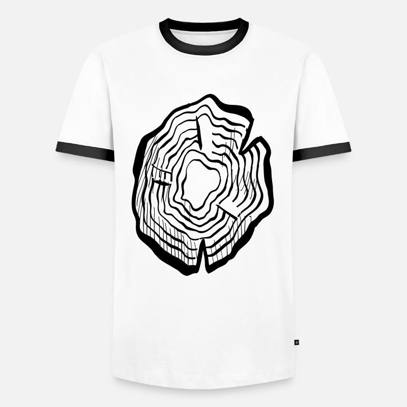 Baumringe - Männer Kontrast-T-Shirt - Weiß/Schwarz
