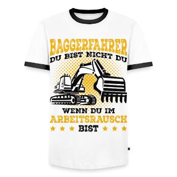 Baggerfahrer - Männer Kontrast-T-Shirt - Weiß/Schwarz - Vorne - AI Model Female 172 light (172cm) & AI Model Male 178 dark (178cm)