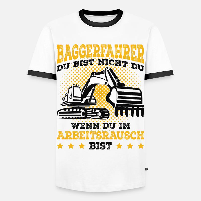 Baggerfahrer - Männer Kontrast-T-Shirt - Weiß/Schwarz