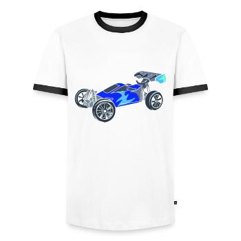 Never Too Old For RC Cars Voiture télécommandée - T-shirt contrasté Homme - blanc/noir - Devant - AI Model Female 172 light (172cm) & AI Model Male 178 dark (178cm)
