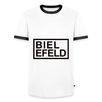 Bielefeld - T-shirt contrasté Homme - blanc/noir - Devant - AI Model Female 172 light (172cm) & AI Model Male 178 dark (178cm)