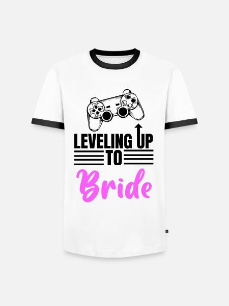 Leveling UpTo Bride - Men's Ringer Shirt - white/black