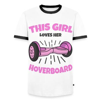 Hoverboard - Men's Ringer Shirt - white/black - Front - AI Model Female 172 light (172cm) & AI Model Male 178 dark (178cm)