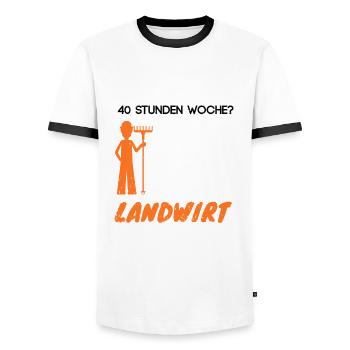 Only A Farmer will Understand it - Men's Ringer Shirt - white/black - Front - AI Model Female 172 light (172cm) & AI Model Male 178 dark (178cm)