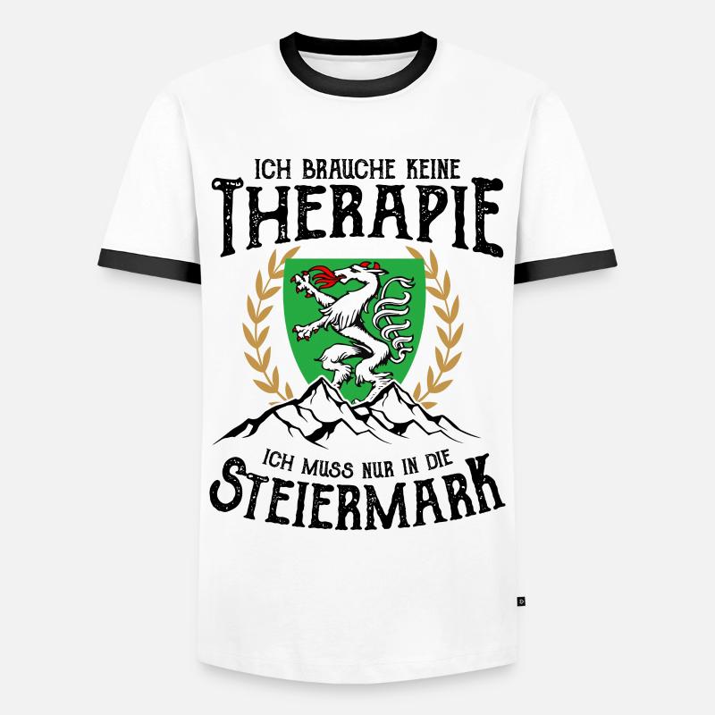 Steiermark - Männer Kontrast-T-Shirt - Weiß/Schwarz
