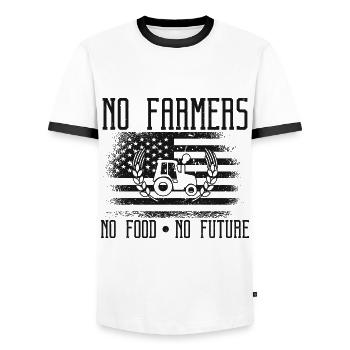 Farmer Farm Farmers Farming Gifts - Men's Ringer Shirt - white/black - Front - AI Model Female 172 light (172cm) & AI Model Male 178 dark (178cm)