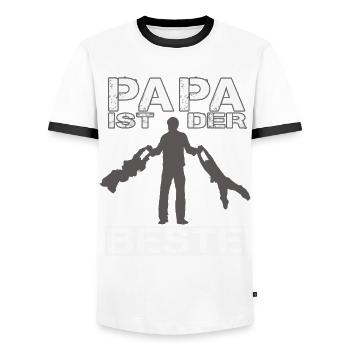 Papa ist der Beste - Männer Kontrast-T-Shirt - Weiß/Schwarz - Vorne - AI Model Female 172 light (172cm) & AI Model Male 178 dark (178cm)