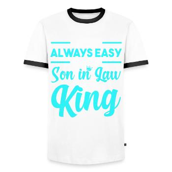 Son-in-law gift - Men's Ringer Shirt - white/black - Front - AI Model Female 172 light (172cm) & AI Model Male 178 dark (178cm)