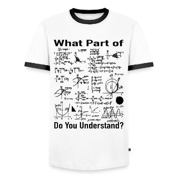 Mathématiques Enseignants Cadeau - Formules de maths - T-shirt contrasté Homme - blanc/noir - Devant - AI Model Female 172 light (172cm) & AI Model Male 178 dark (178cm)