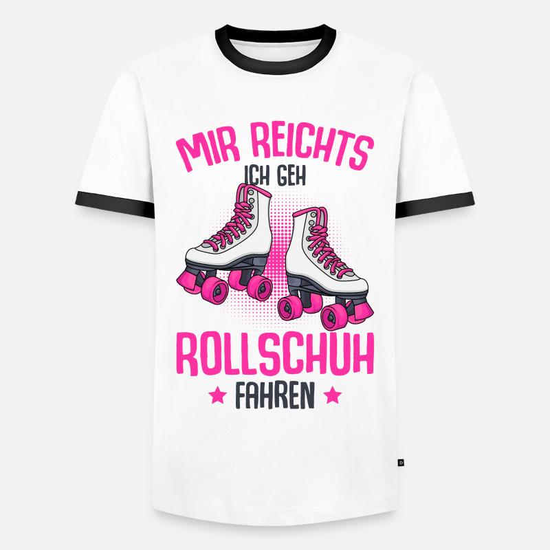 Rollschuhe - Männer Kontrast-T-Shirt - Weiß/Schwarz