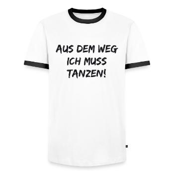 Ballett - Aus dem Weg ich muss tanzen - Männer Kontrast-T-Shirt - Weiß/Schwarz - Vorne - AI Model Female 172 light (172cm) & AI Model Male 178 dark (178cm)