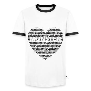 Münster Herz - Men's Ringer Shirt - white/black - Front - AI Model Female 172 light (172cm) & AI Model Male 178 dark (178cm)