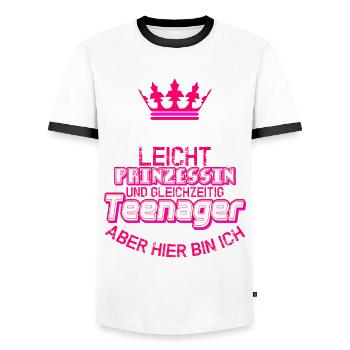 Es Ist Nicht In Nicht Prinzessin Teenager Teenager - Männer Kontrast-T-Shirt - Weiß/Schwarz - Vorne - AI Model Female 172 light (172cm) & AI Model Male 178 dark (178cm)