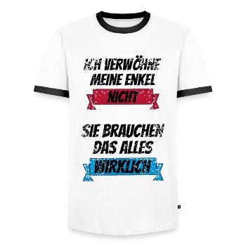 Ich verwöhne meine Enkel nicht Sie brauchen das - Männer Kontrast-T-Shirt - Weiß/Schwarz - Vorne - AI Model Female 172 light (172cm) & AI Model Male 178 dark (178cm)