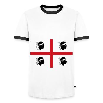 Sardinia Holidays Sardinia - Men's Ringer Shirt - white/black - Front - AI Model Female 172 light (172cm) & AI Model Male 178 dark (178cm)