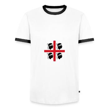 Sardinien Italien Urlaub Sardegna - Männer Kontrast-T-Shirt - Weiß/Schwarz - Vorne - AI Model Female 172 light (172cm) & AI Model Male 178 dark (178cm)