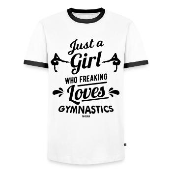 Girl loves sports gymnastic - Men's Ringer Shirt - white/black - Front - AI Model Female 172 light (172cm) & AI Model Male 178 dark (178cm)