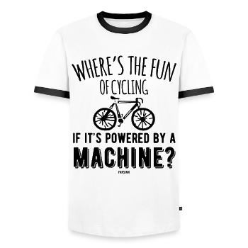 Cycling without battery biker racing bike - Men's Ringer Shirt - white/black - Front - AI Model Female 172 light (172cm) & AI Model Male 178 dark (178cm)