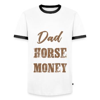 dad pferd papa - T-shirt contrasté Homme - blanc/noir - Devant - AI Model Female 172 light (172cm) & AI Model Male 178 dark (178cm)
