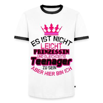 Es Ist Nicht Prinzessin Teenager Teenager - Männer Kontrast-T-Shirt - Weiß/Schwarz - Vorne - AI Model Female 172 light (172cm) & AI Model Male 178 dark (178cm)