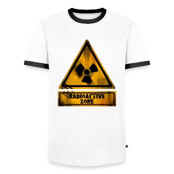 Warning sign Radioactivity Chernobyl Fukushima - Men's Ringer Shirt - white/black - Front - AI Model Female 172 light (172cm) & AI Model Male 178 dark (178cm)