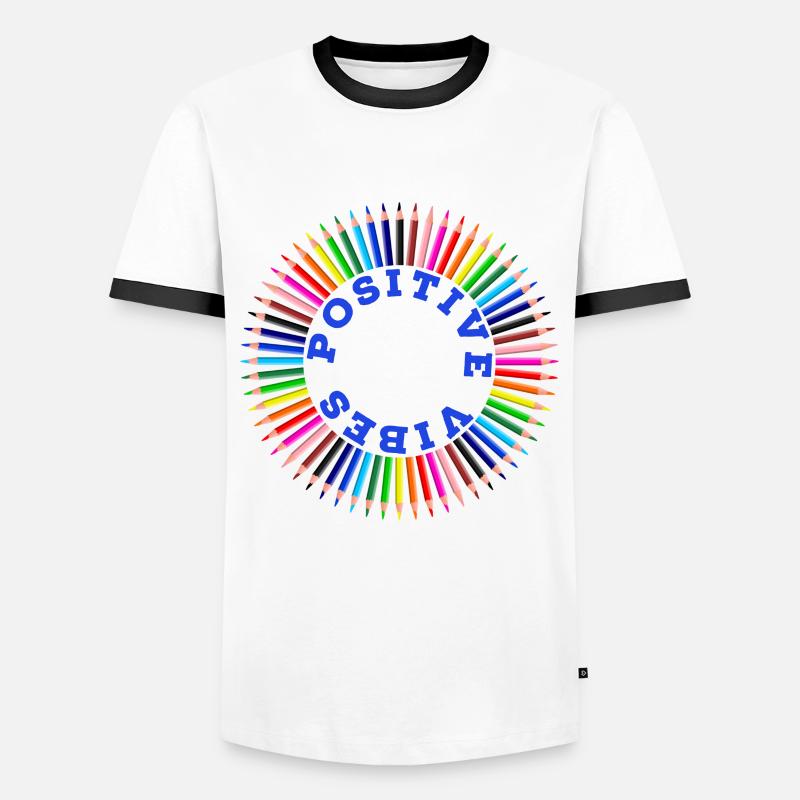 Regenbogen, Regenbogen, Regenbogen, Regenbogen, Regenbogen - Männer Kontrast-T-Shirt - Weiß/Schwarz