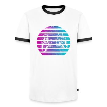 Gamer Gamer Gamer Gamer Team Duo Console cadeau - T-shirt contrasté Homme - blanc/noir - Devant - AI Model Female 172 light (172cm) & AI Model Male 178 dark (178cm)