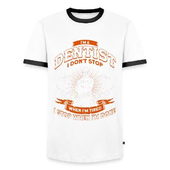 Sort dentiste cadeau de dentiste - T-shirt contrasté Homme - blanc/noir - Devant - AI Model Female 172 light (172cm) & AI Model Male 178 dark (178cm)