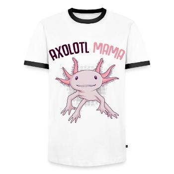 Axolotl - T-shirt contrasté Homme - blanc/noir - Devant - AI Model Female 172 light (172cm) & AI Model Male 178 dark (178cm)