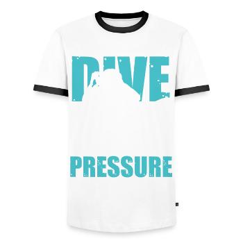 diving diver - Men's Ringer Shirt - white/black - Front - AI Model Female 172 light (172cm) & AI Model Male 178 dark (178cm)
