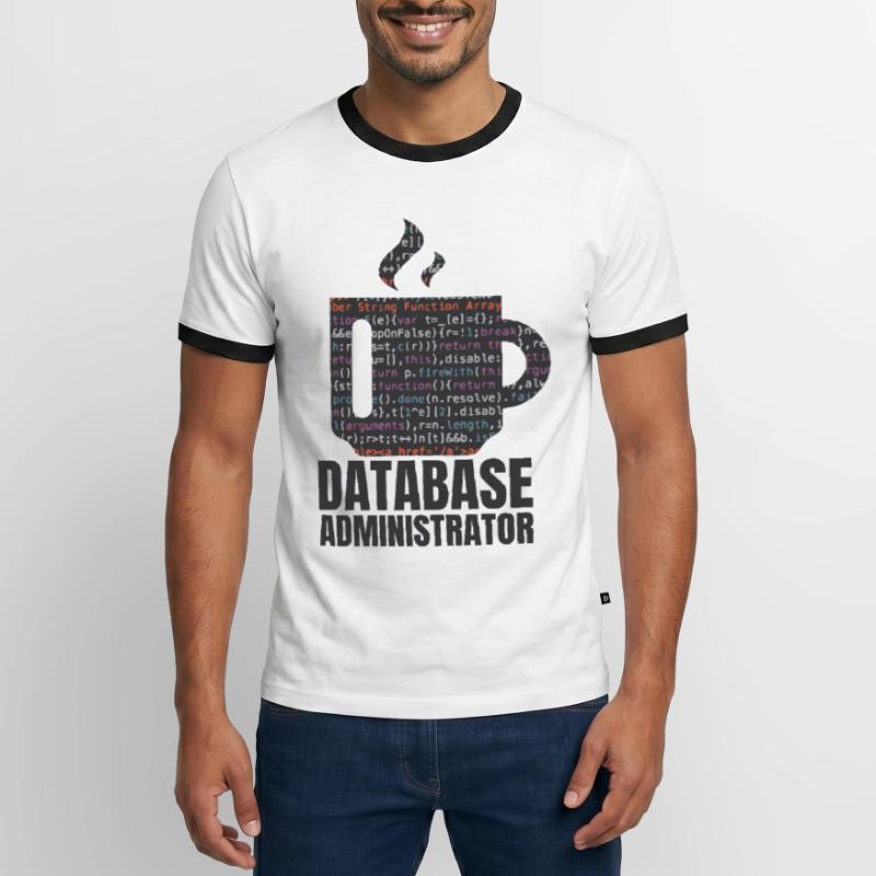 Données de base de données SQL Programmer Administration T-shirt contrasté Homme