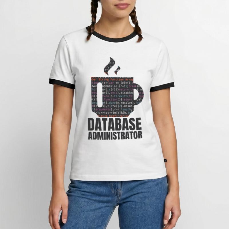 Données de base de données SQL Programmer Administration T-shirt contrasté Homme