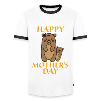 Mother's Day, Mother's Day, Mother's Day, Mother's - Men's Ringer Shirt - white/black - Front - AI Model Female 172 light (172cm) & AI Model Male 178 dark (178cm)