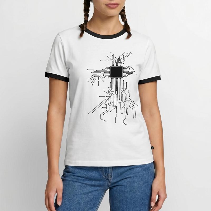CPU Technology Nerd Computer Chip Programmer Men's Ringer Shirt