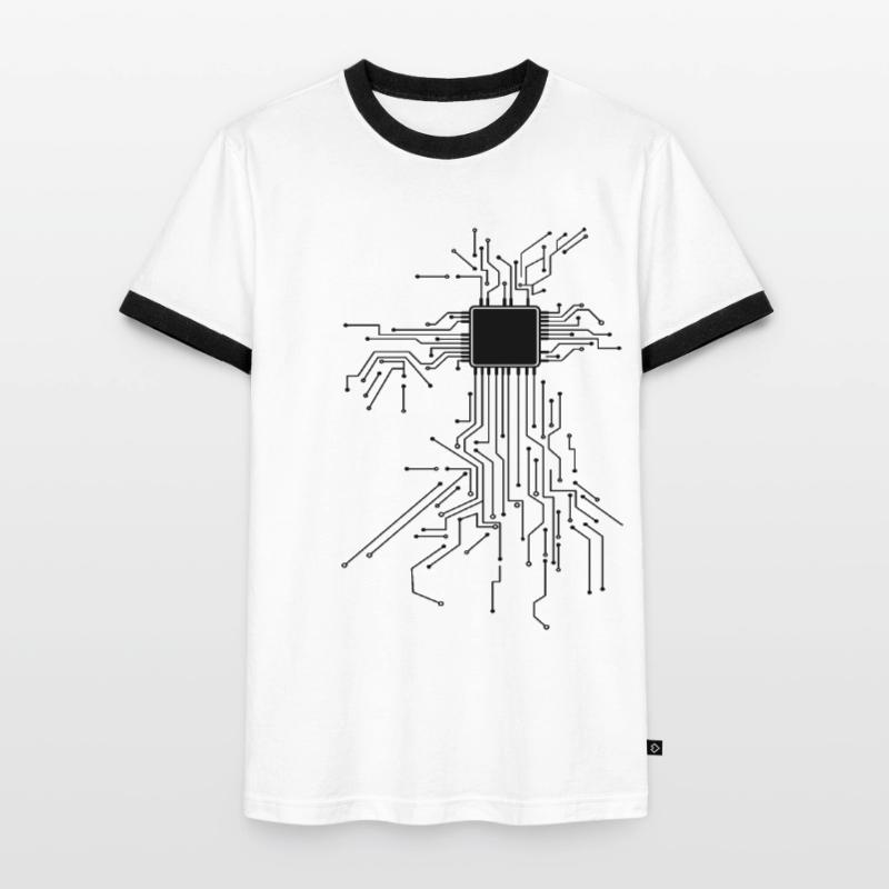 CPU Technology Nerd Computer Chip Programmer Men's Ringer Shirt